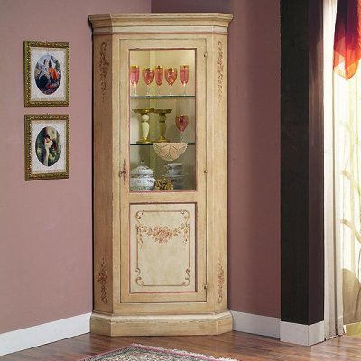 Mobile ad angolo laccato con decoro immagine 1