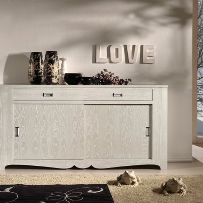 Credenza in frassino con porte scorrevoli e guide blue motion immagine 1