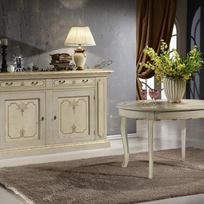 Credenza e tavolo laccati con decoro immagine 2