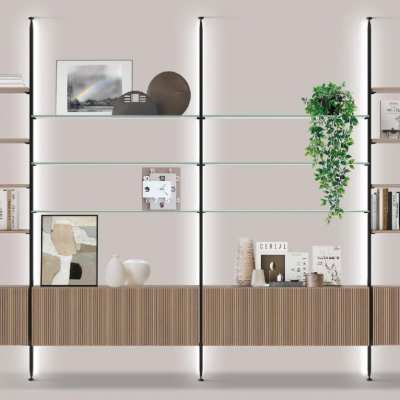 Parete Burano componibile con montanti in metallo immagine 1