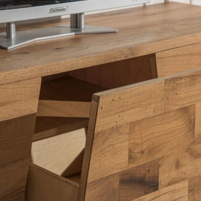 Porta tv in rovere vecchio e laccato 2 c/cass. push and pull con immagine 2