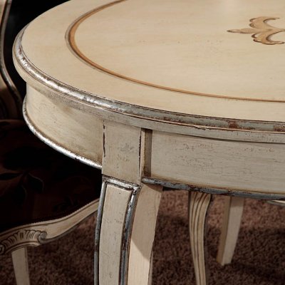 Tavolo ovale laccato decorato immagine 3