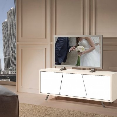 Porta tv laccato 2 c/cass. push and pull immagine 1