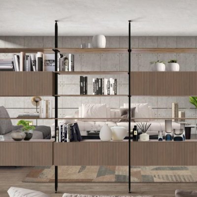 Parete Sant Andrea componibile con montanti in metallo immagine 2