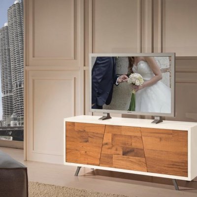 Porta tv in rovere vecchio e laccato 2 c/cass. push and pull  immagine 1